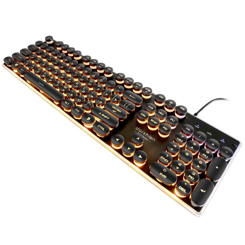 Vintage LED Gaming Keyboard Round Backlit Keys
