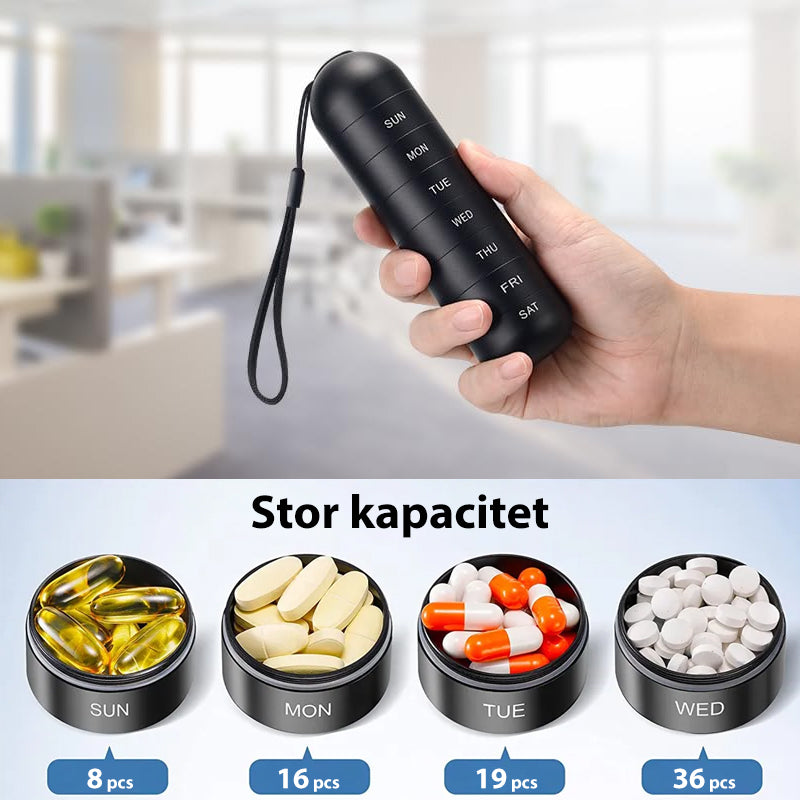 Compact Weekly Pill Box for Travel - Halri