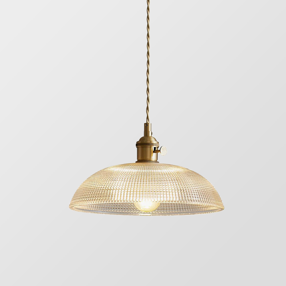 Simple Vintage Glass Floral Hanging Lamp