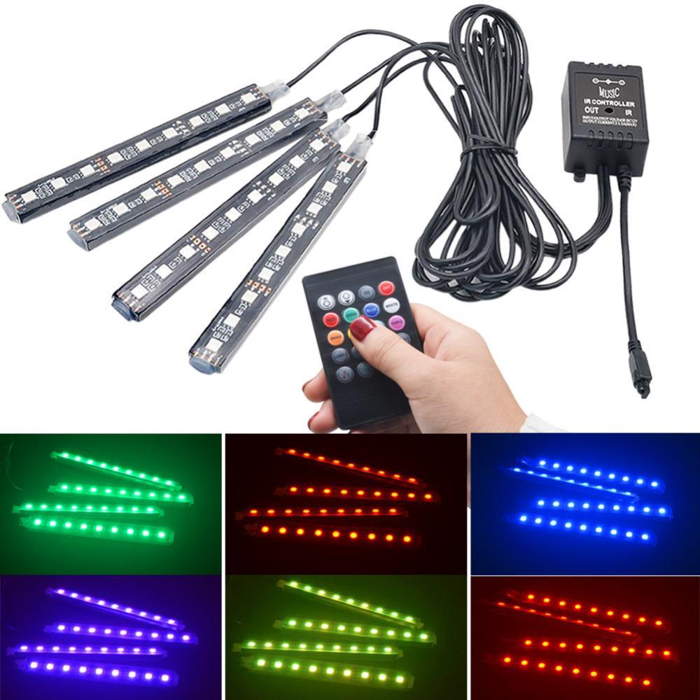 Colorful Car LED Strip Light with Remote and Voice Control - Halri