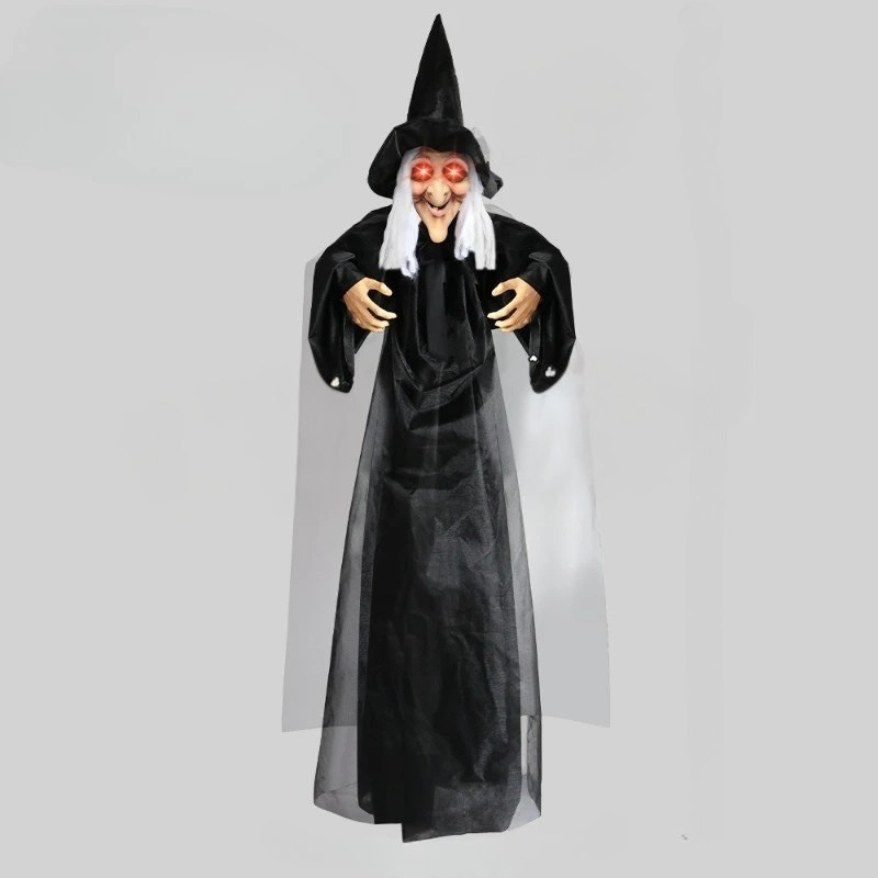 Giant Halloween Animated Witch with Glowing Eyes