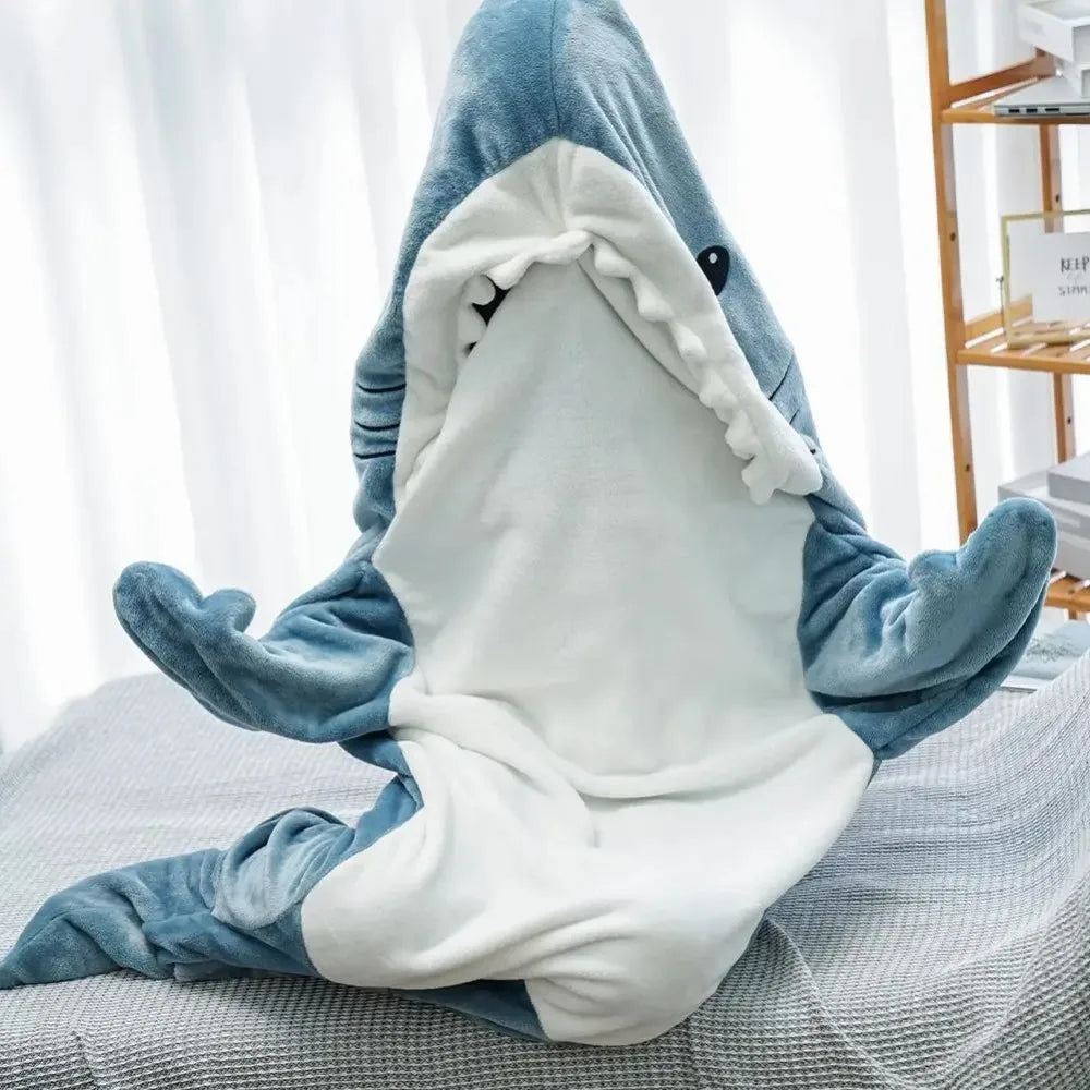Cozy Plush Shark Hooded Throw Blanket - Halri