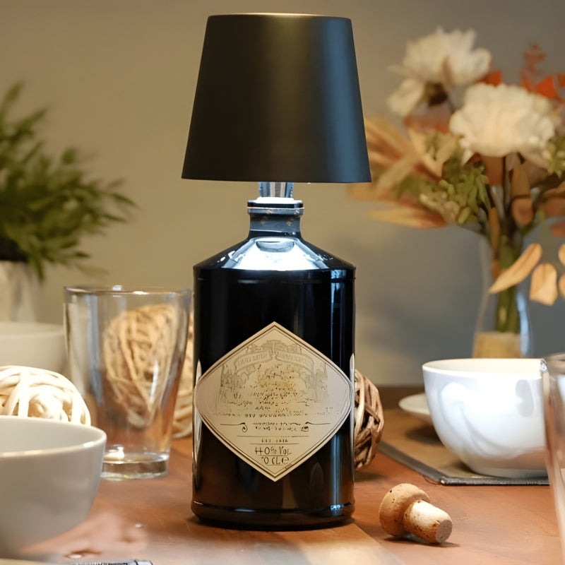 Stylish Glass Bottle Table Lamp - Halri