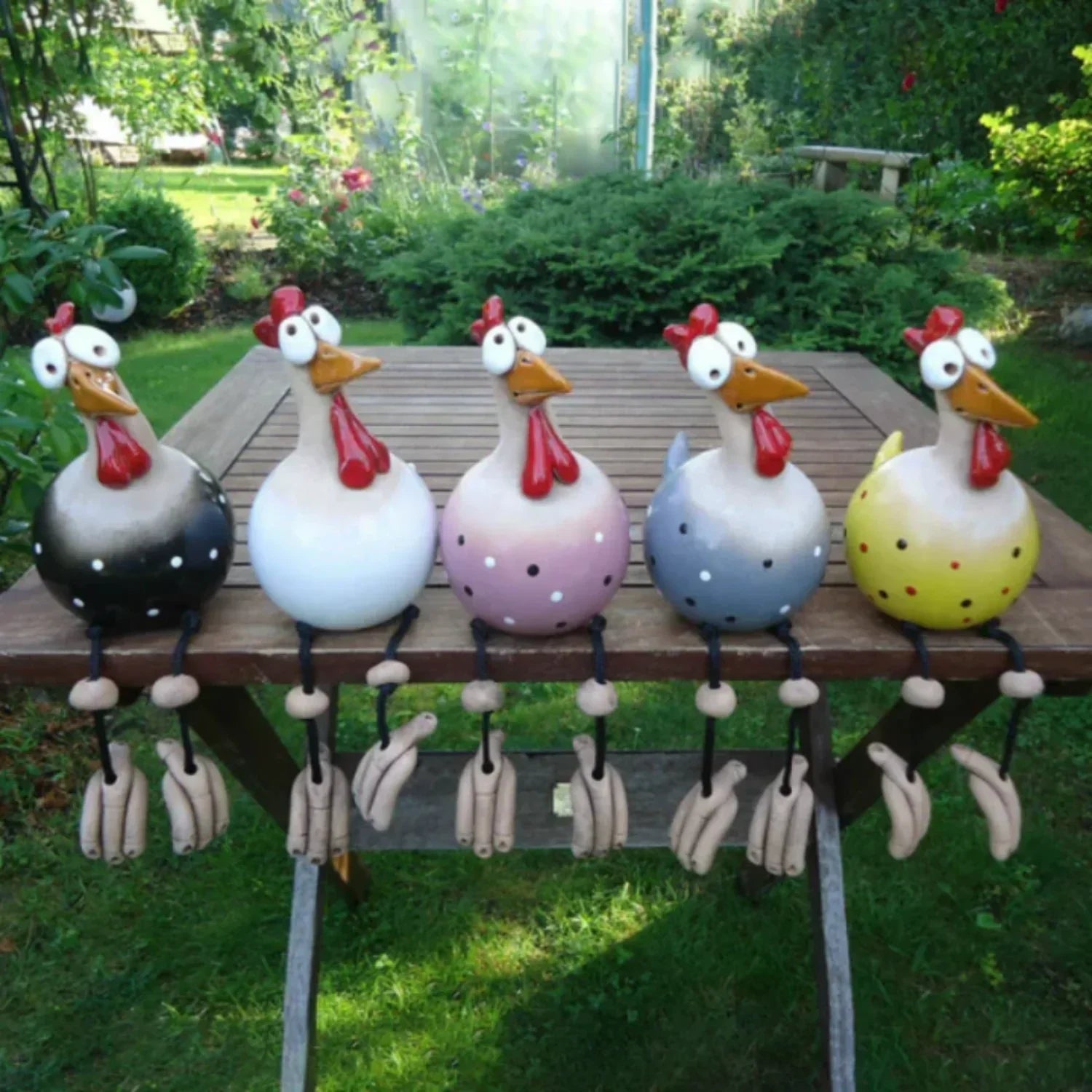 Colorful Yard Chicken Figurine Garden Decoration - Halri