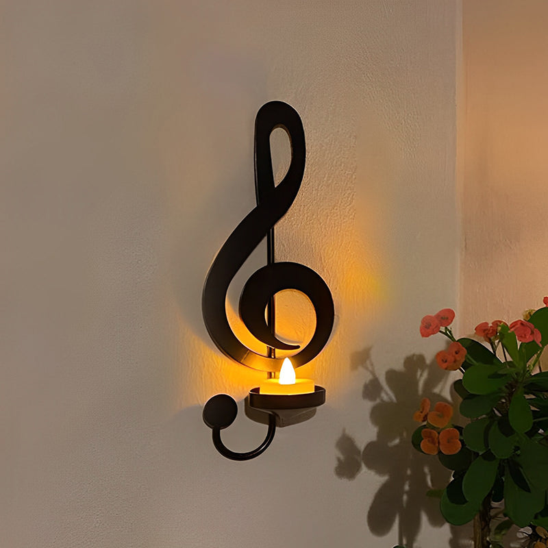 Musical Note Metal Candle Holder - Halri