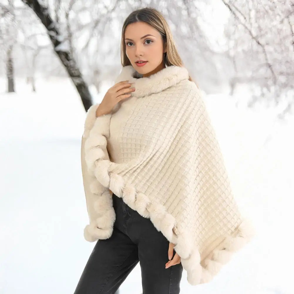 Soft Faux Fur Wrap Coat for Ladies - Halri