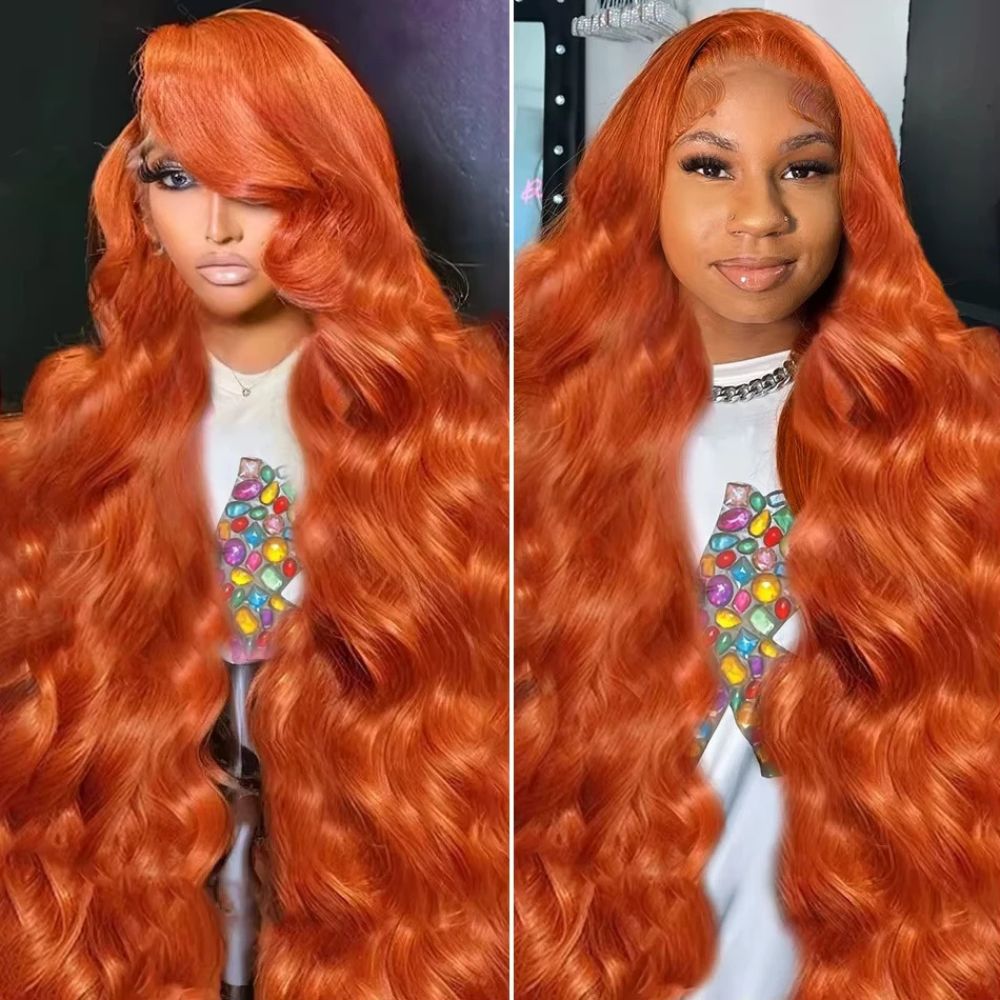 Curly Auburn Red Synthetic Lace Wig
