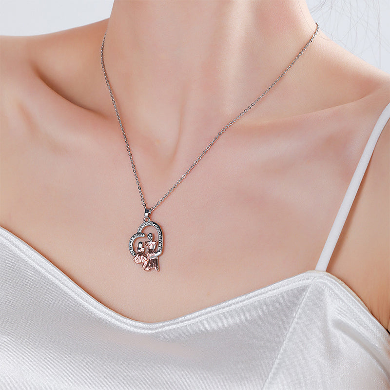 Lovely Mom Daughter Heart Necklace - Halri