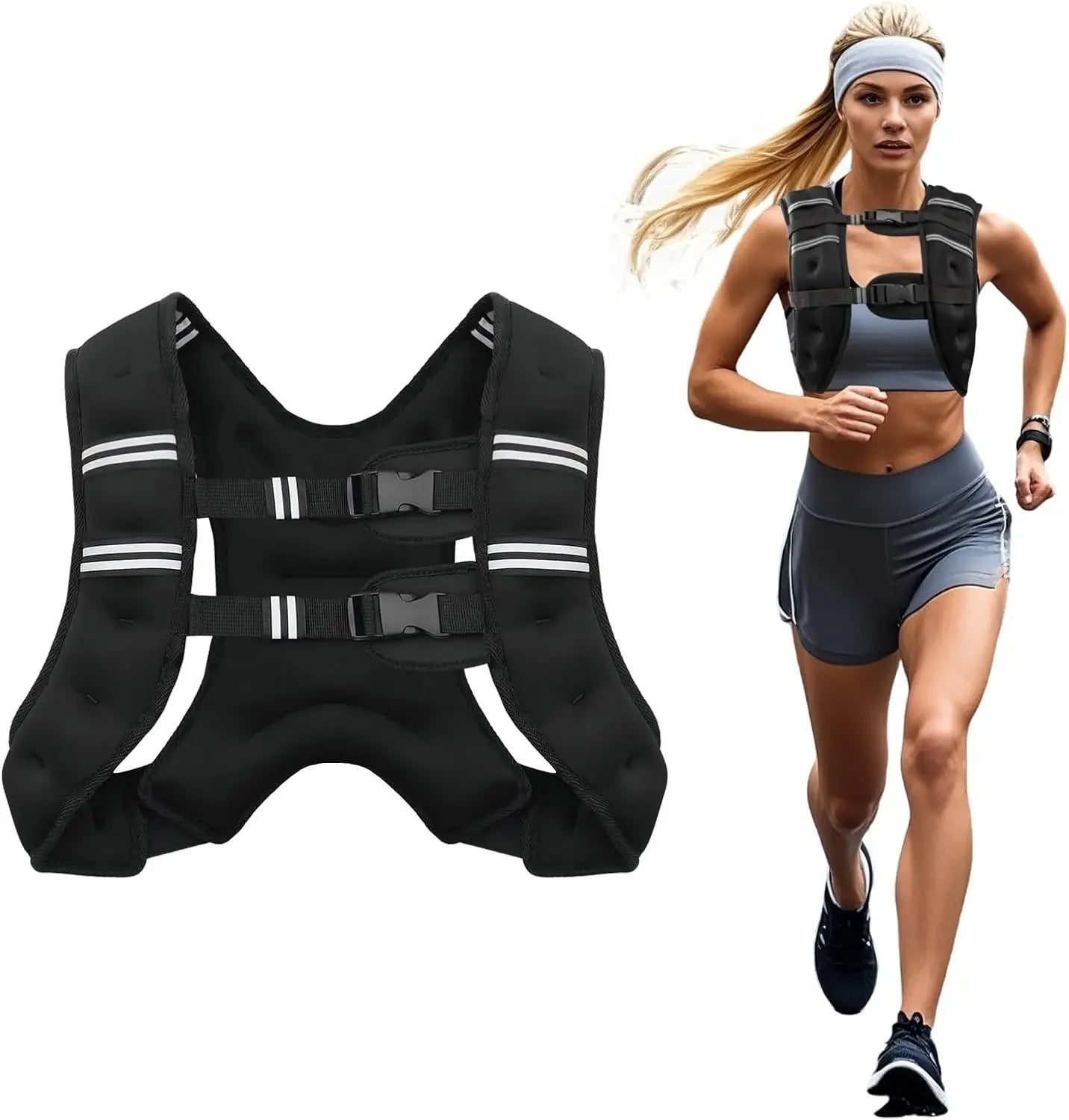 Fitness Weighted Vest with Reflective Safety Straps - Halri