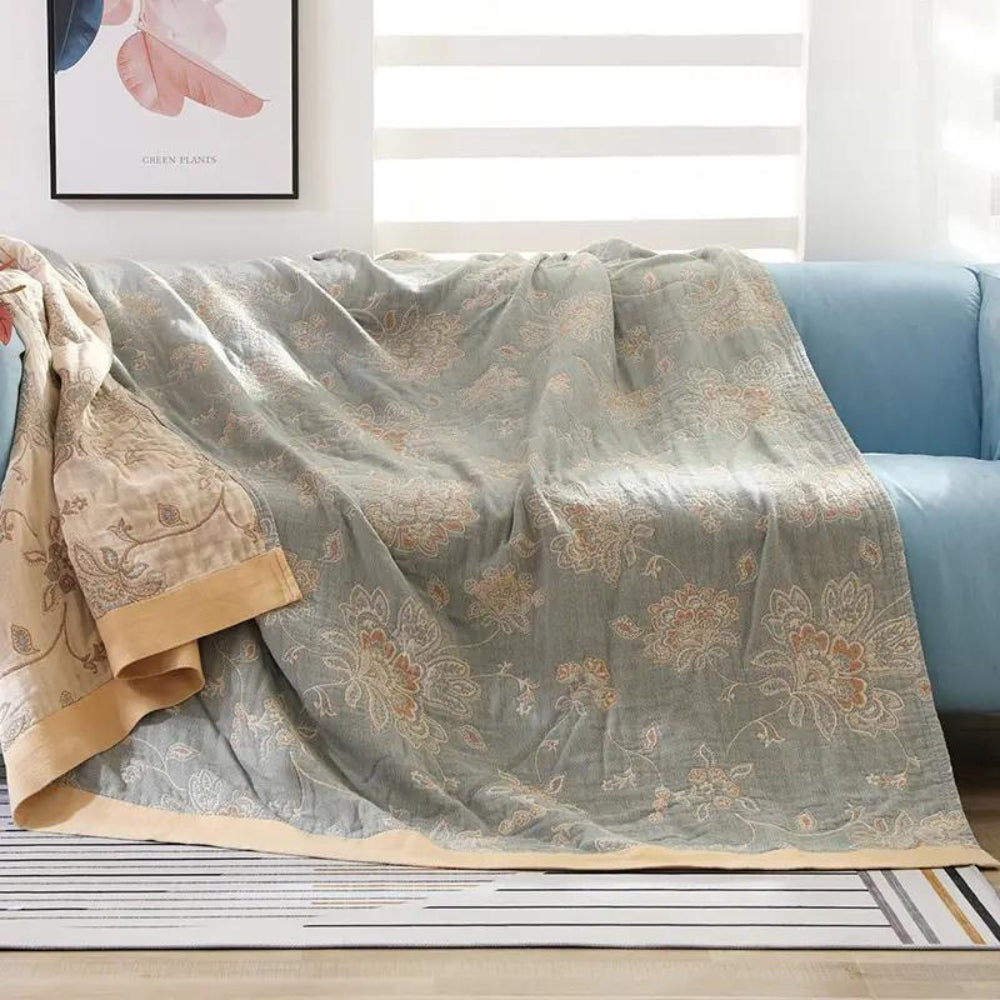 Soft Floral Blanket Airy Comfortable Throw