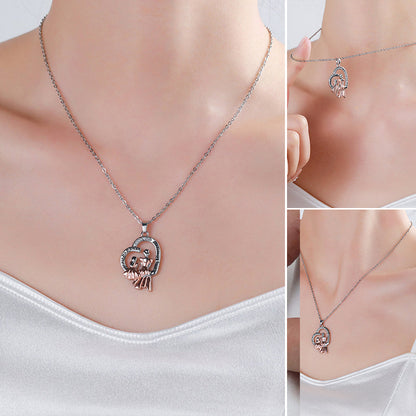Lovely Mom Daughter Heart Necklace