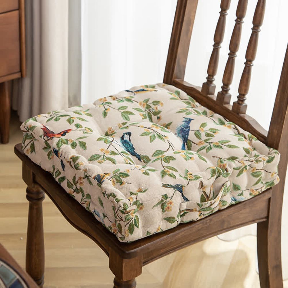 Colorful Floral Bird Pillow