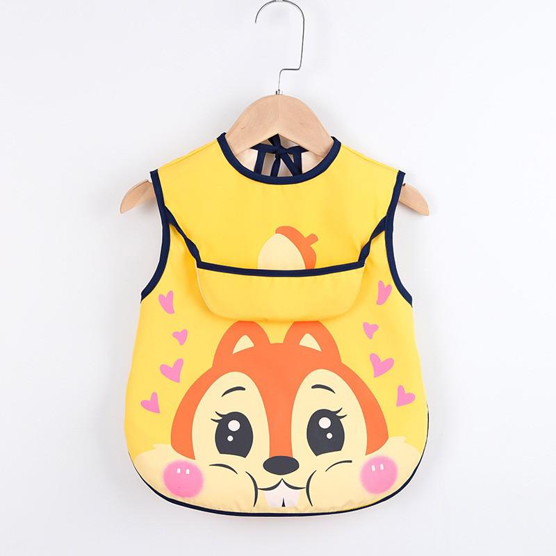 Cute Baby Bib Apron with Handy Pockets