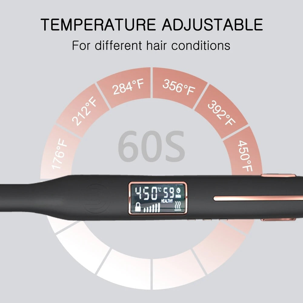 2 in 1 Mini Hair Straightener Travel Pencil Straightener for Short Hair