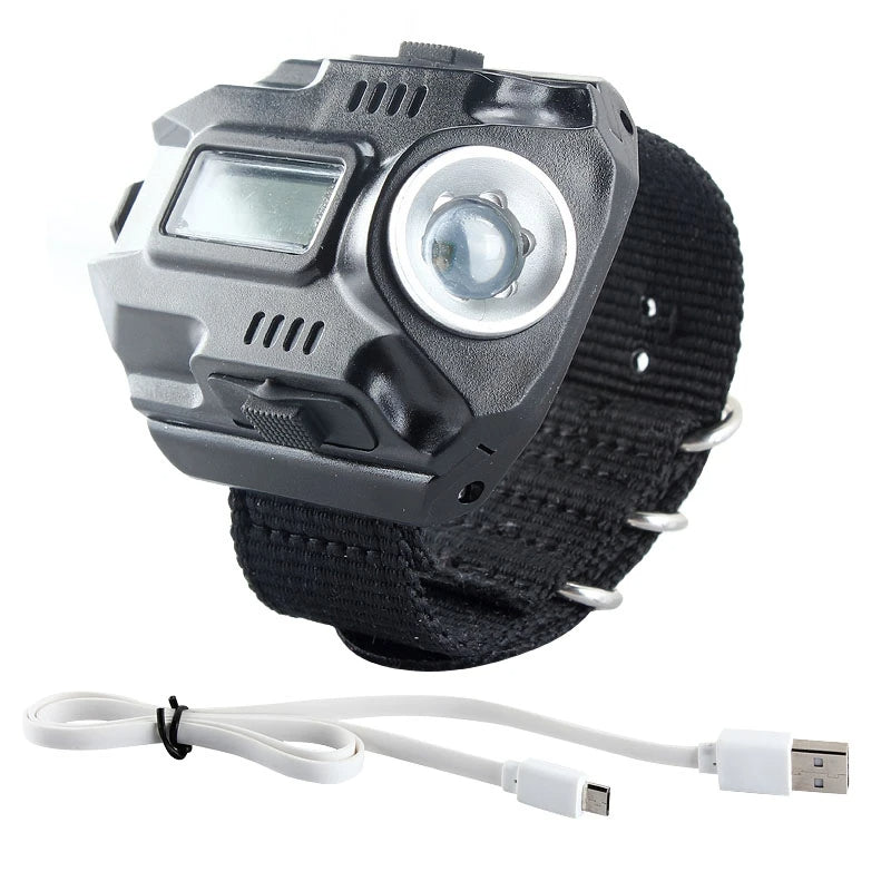Waterproof LED Wristwatch with Flashlight and Compass