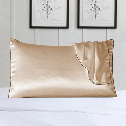 Luxurious 2-Pack Pure Silk Pillow Covers with Decorative Edge