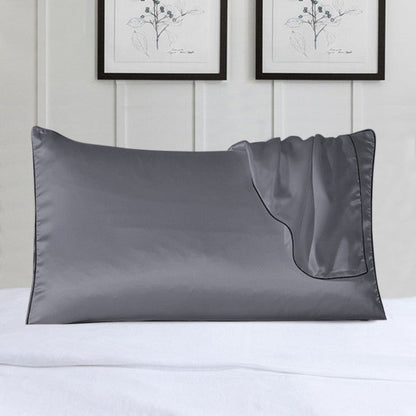 Luxurious 2-Pack Pure Silk Pillow Covers with Decorative Edge