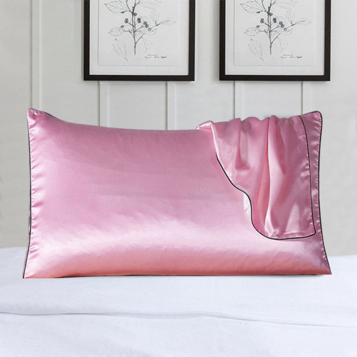 Luxurious 2-Pack Pure Silk Pillow Covers with Decorative Edge - Halri