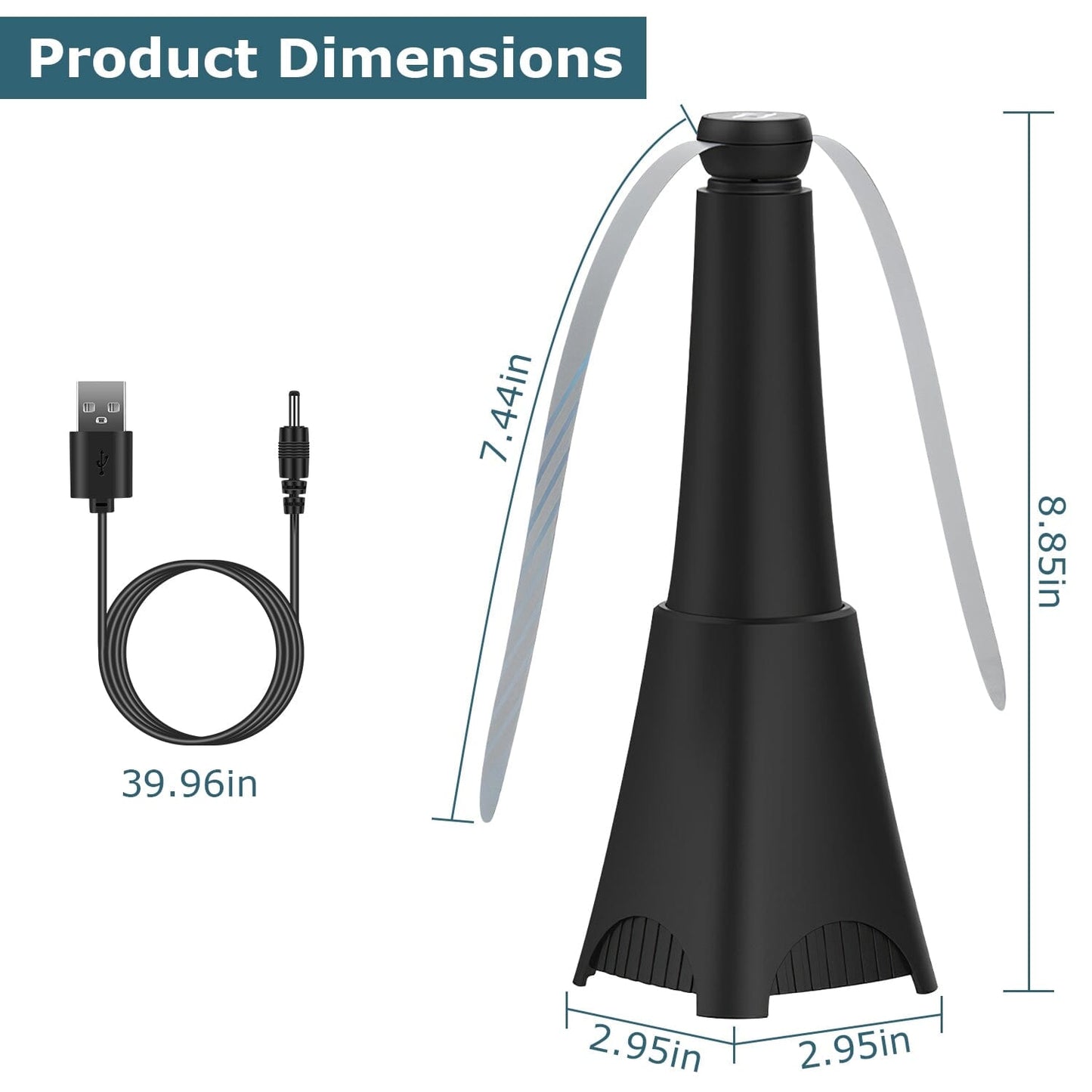 Portable 2-Pack Rechargeable Fly Repellent Fans