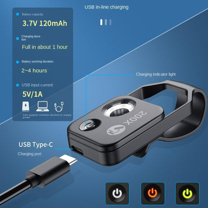 200X Zoom Professional Microscope Lens for Smartphones with Clip, Built-in LED Fill Light