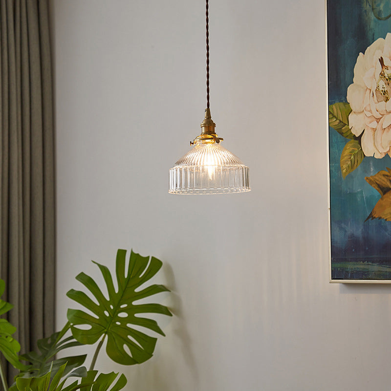 Farmhouse Style Glass Pendant Light - Halri