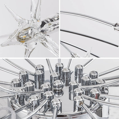 Luxury Chrome Glass Semi Flush Ceiling Light