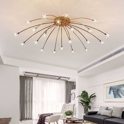 Luxury Chrome Glass Semi Flush Ceiling Light