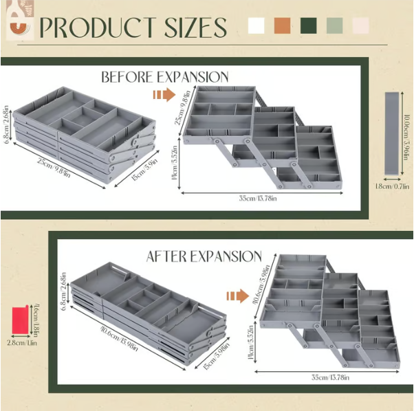 Compact Storage Tray For Office Cosmetics Accessories