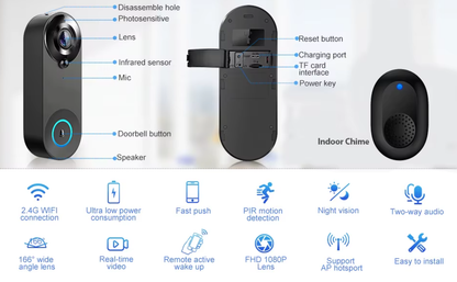 Smart Wi-Fi Security Doorbell Camera