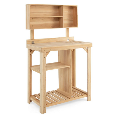 Portable Garden Work Table with Built-in Storage