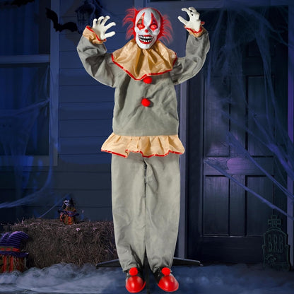 Life Size Creepy Clown Halloween Animatronic Decor