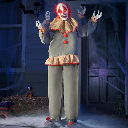 Life Size Creepy Clown Halloween Animatronic Decor - Halri