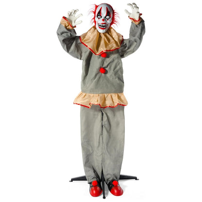 Life Size Creepy Clown Halloween Animatronic Decor