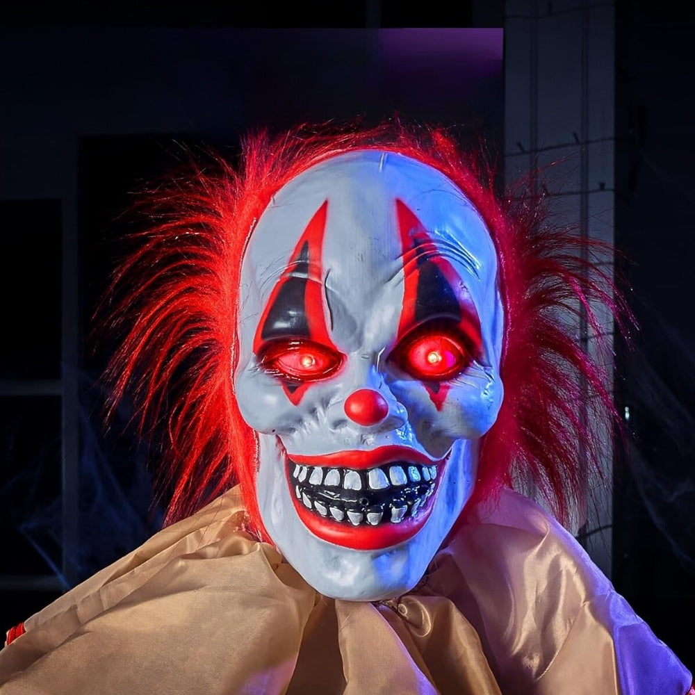 Life Size Creepy Clown Halloween Animatronic Decor