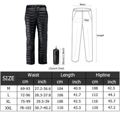 Warm Waterproof Insulated Snow Pants – Full Zip Winter Trousers
