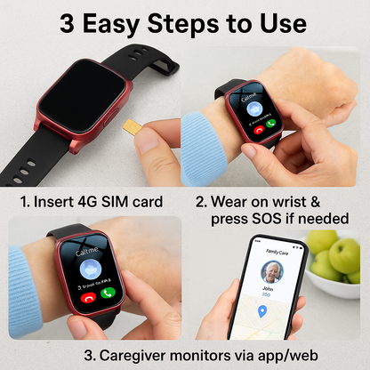 Easy-to-Use GPS Watch for Seniors with SOS Alert