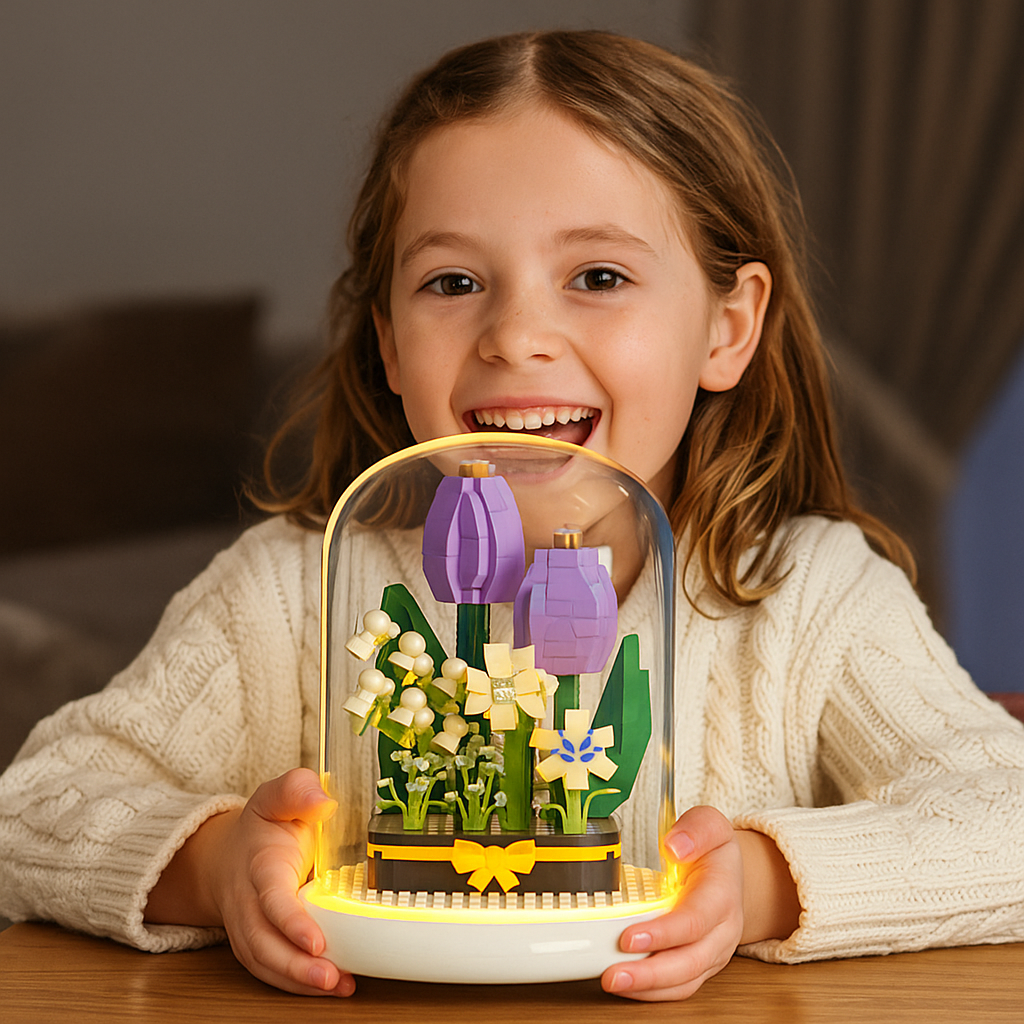 Colorful Glass Flower Decoration Block - Halri