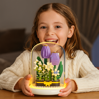 Colorful Glass Flower Decoration Block - Halri