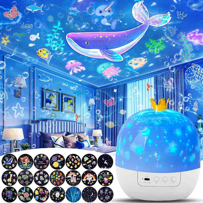 Colorful Star Night Light Projector for Kids Bedroom - Halri