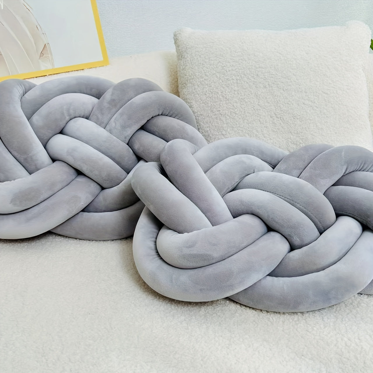 Comfortable Fuzzy Round Throw Pillows - 2 Pack