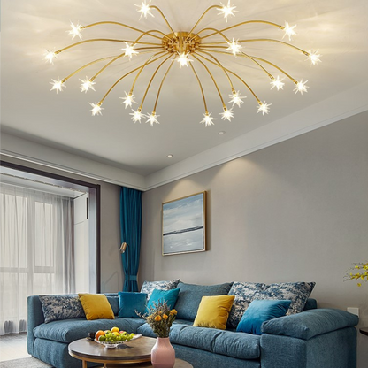 Luxury Chrome Glass Semi Flush Ceiling Light
