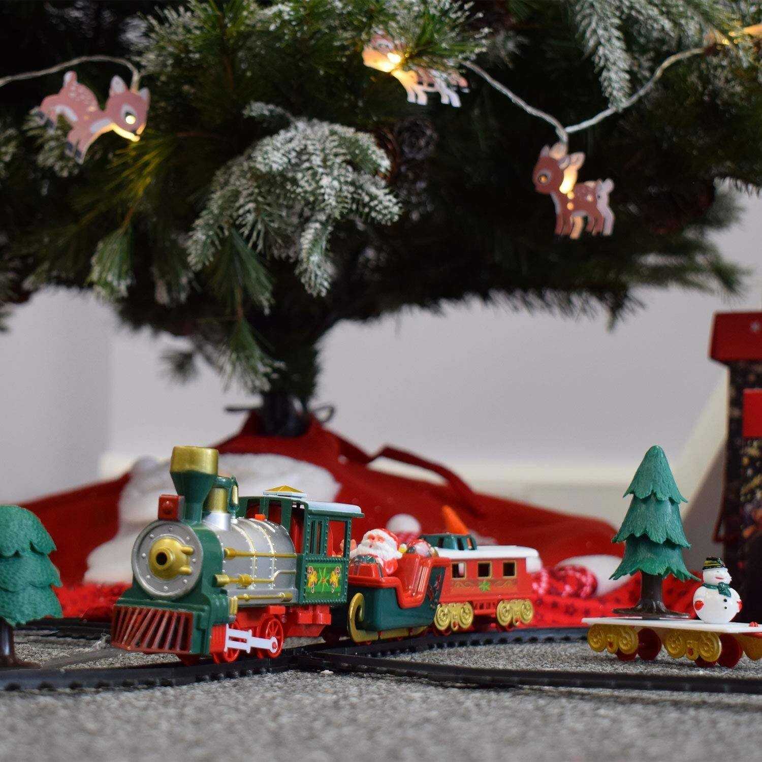 22Pcs Holiday Express Train Set – Electric Railway Toy for Kids with Light & Music, Safe for Ages 3+