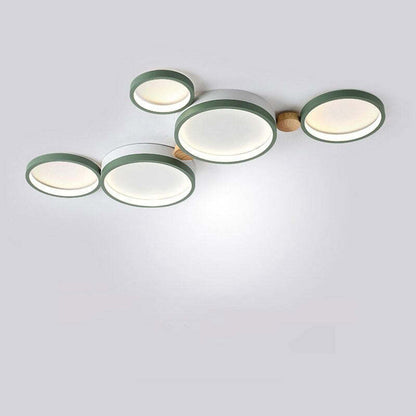 Soft Globe Ceiling Lamp for Bedroom in White and Gray