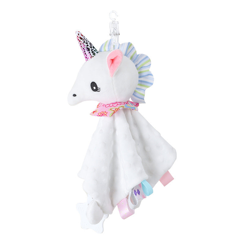 Soft Plush Baby Blanket with Toy Rattle