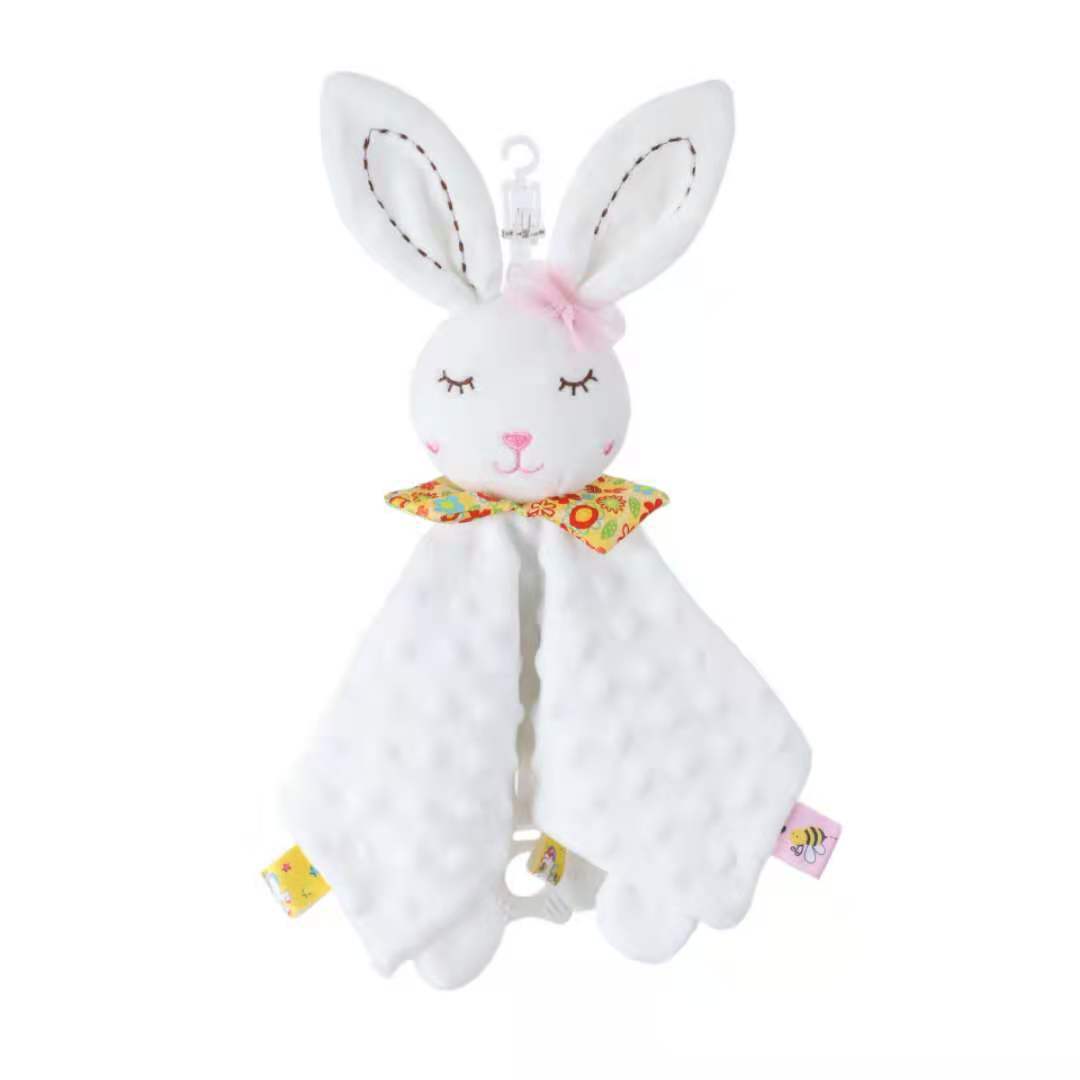 Soft Plush Baby Blanket with Toy Rattle
