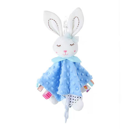 Soft Plush Baby Blanket with Toy Rattle