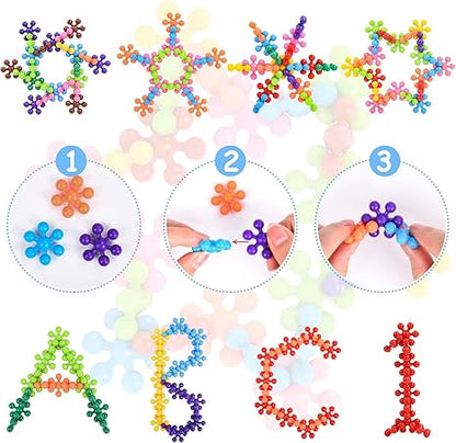 Colorful Educational Snowflake LEGO Style Blocks - Halri