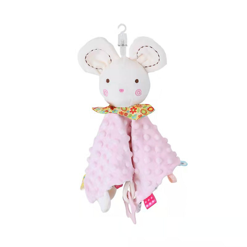 Soft Plush Baby Blanket with Toy Rattle