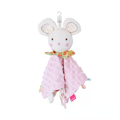 Soft Plush Baby Blanket with Toy Rattle