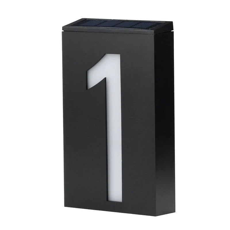 Solar Powered Outdoor House Number Sign